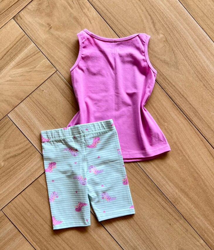 fernandaramoskids com br Conjunto Infantil Feminino Blusa e Short Dino Lilás 2