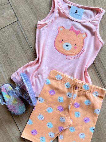 fernandaramoskids com br Conjunto Infantil Feminino Blusa e Short Ursinho Fofurinha 1
