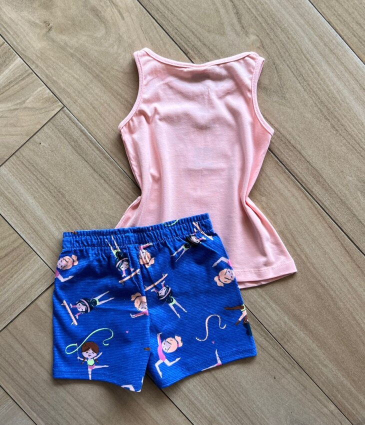 fernandaramoskids com br Conjunto Infantil Feminino Blusa e Short Ginástica Rítmica 2