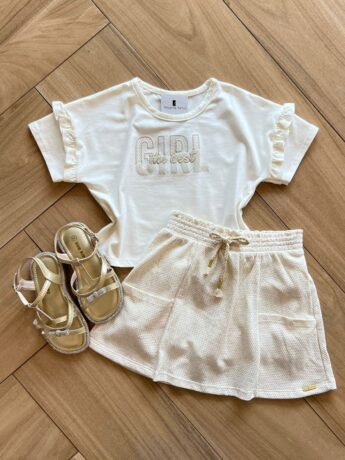 Conjunto Infantil Feminino Blusa e Short Girl Fernanda Ramos Kids