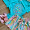 fernandaramoskids com br Conjunto Infantil Feminino Blusa e Short Lets Discover 1