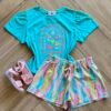 Conjunto Infantil Feminino Blusa e Short Lets Discover Fernanda Ramos Kid