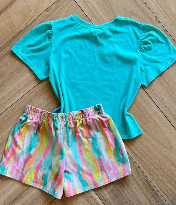 fernandaramoskids com br Conjunto Infantil Feminino Blusa e Short Lets Discover 2