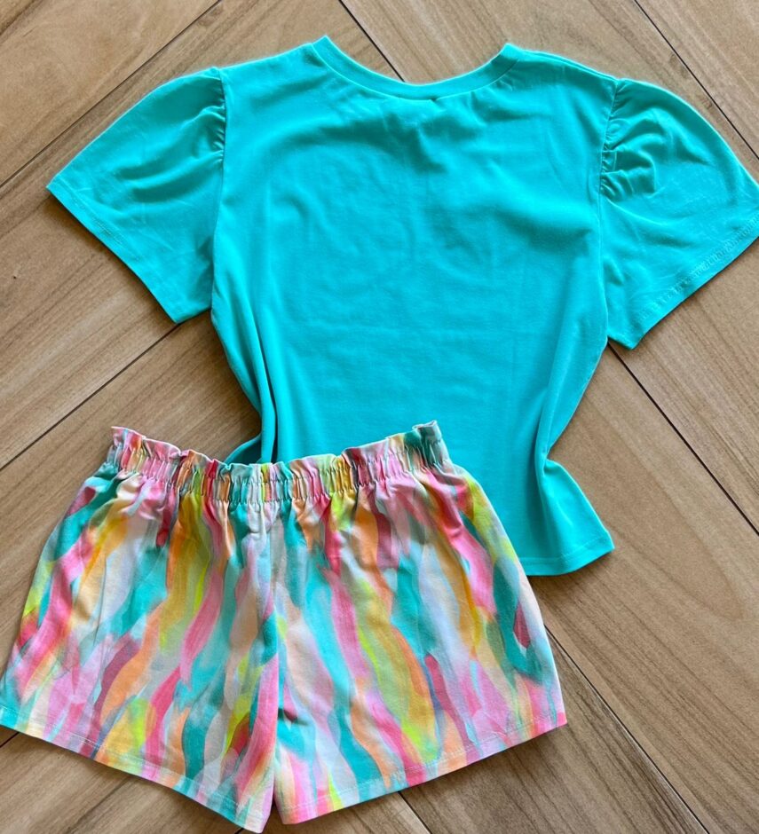 fernandaramoskids com br Conjunto Infantil Feminino Blusa e Short Lets Discover 2