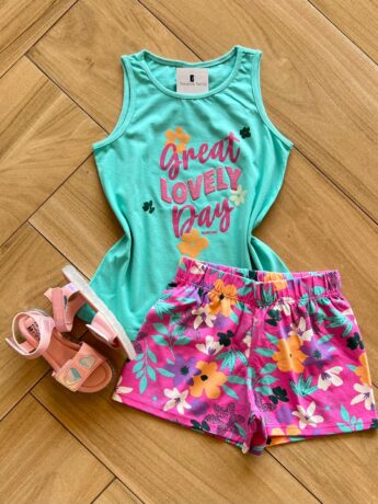 Conjunto Infantil Feminino Blusa e Short Lovely Fernanda Ramos Kids