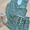 fernandaramoskids com br Conjunto Infantil Feminino Blusa e Short Verde Musgo 1
