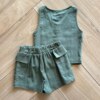 fernandaramoskids com br Conjunto Infantil Feminino Blusa e Short Verde Musgo 2