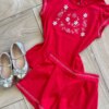 fernandaramoskids com br Conjunto Infantil Feminino Blusa e Short Vermelho Flor 1