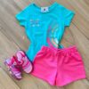 Conjunto Infantil Feminino Blusa Let Your e Short Pink Fernanda Ramos Kids