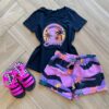Conjunto Infantil Feminino Blusa My Favorite Colors e Short Estampado Fernanda Ramos Kids