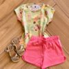 Conjunto Infantil Feminino Blusa Short Little Wild Fernanda ramos kids
