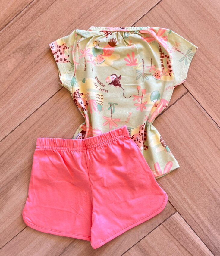 fernandaramoskids com br Conjunto Infantil Feminino Blusa Short Little Wild 2