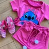 fernandaramoskids com br Conjunto Infantil Feminino Blusa Short Stitch Pink 1
