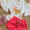 fernandaramoskids com br Conjunto Infantil Feminino Blusa Short Tigre 1