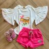 Conjunto Infantil Feminino Blusa Short Tigre Fernanda ramos kids