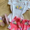 fernandaramoskids com br Conjunto Infantil Feminino Blusa Short To Be Happy 1