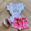 Conjunto Infantil Feminino Blusa Short To Be Happy Fernanda ramos kids