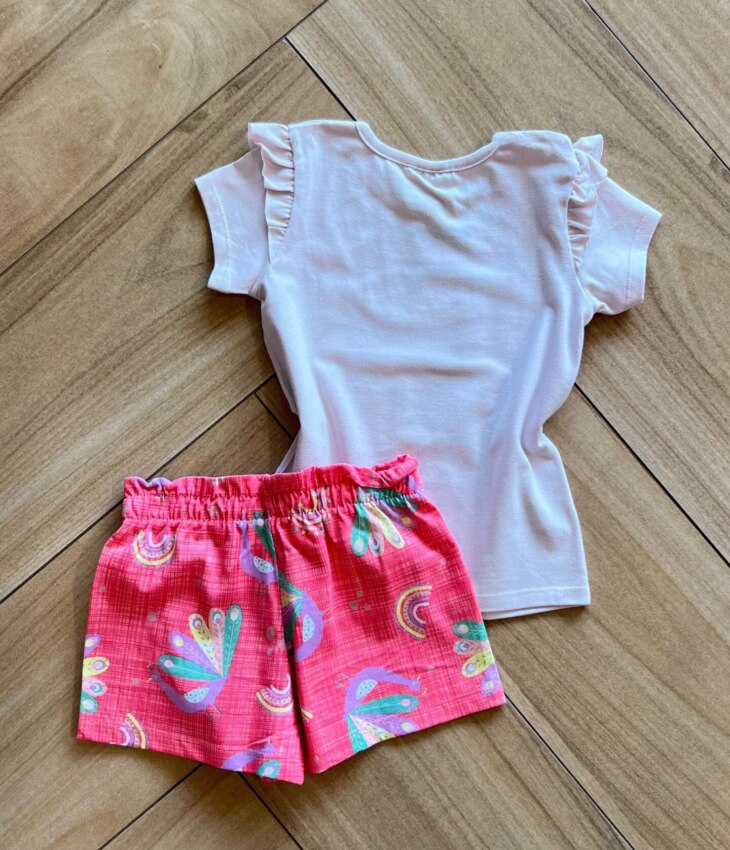 fernandaramoskids com br Conjunto Infantil Feminino Blusa Short To Be Happy 2