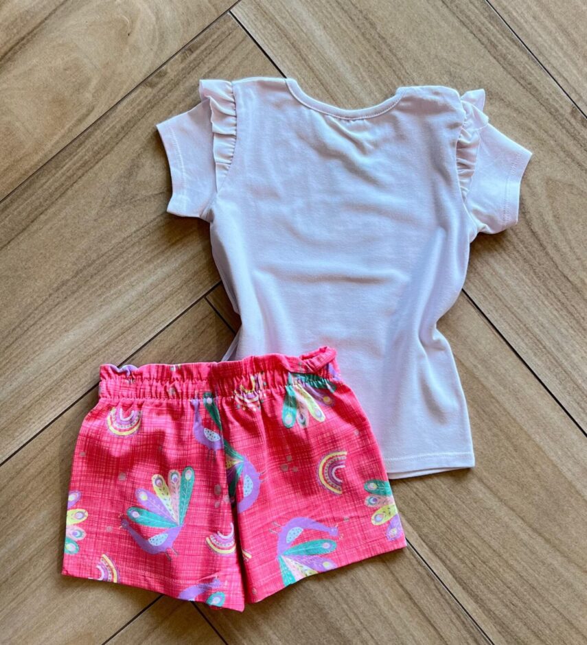 fernandaramoskids com br Conjunto Infantil Feminino Blusa Short To Be Happy 2