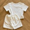fernandaramoskids com br Conjunto Infantil Feminino Blusa Stitch e Short Saia Branco2