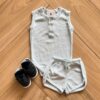Conjunto Infantil Feminino Body e Short Azul Bebê Fernanda Ramos Kids