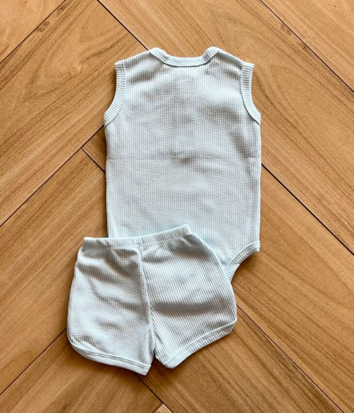 fernandaramoskids com br Conjunto Infantil Feminino Body e Short Azul Bebê 2