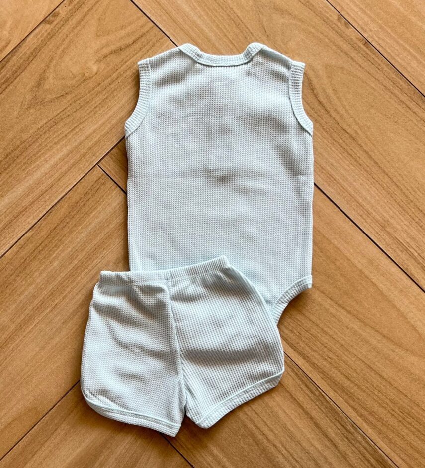 fernandaramoskids com br Conjunto Infantil Feminino Body e Short Azul Bebê 2