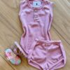 Conjunto Infantil Feminino Body e Short Rose Fernanda Ramos Kids