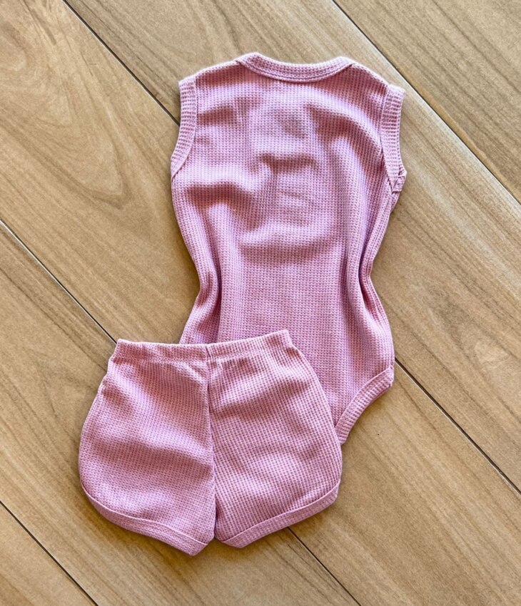 fernandaramoskids com br Conjunto Infantil Feminino Body e Short Rose 2