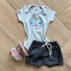 Conjunto Infantil Feminino Body e Short Make Today Fernanda Ramos Kids