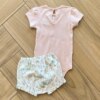 Conjunto Infantil Feminino Body Gatinho e Short Estampado Off White Fernanda Ramos Kids