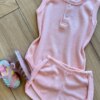 fernandaramoskids com br Conjunto Infantil Feminino Body Regata e Short Box Rosa1