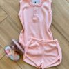Conjunto Infantil Feminino Body Regata e Short Box Rosa Fernanda Ramos Kids