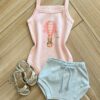 Conjunto Infantil Feminino Body Ursinho de Alcinha e Calcinha Cinza Fernanda Ramos Kids