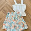 fernandaramoskids com br Conjunto Infantil Feminino Cropped e Short Saia Estampa Floral2