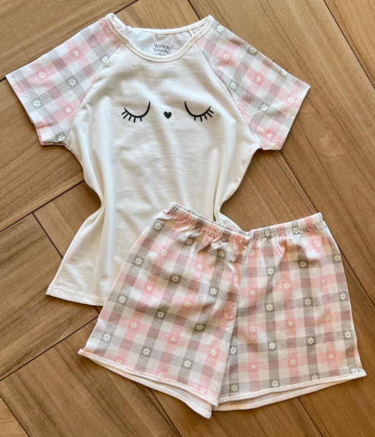 Conjunto Infantil Feminino Pijama Blusa e Short Fernanda Ramos Kids
