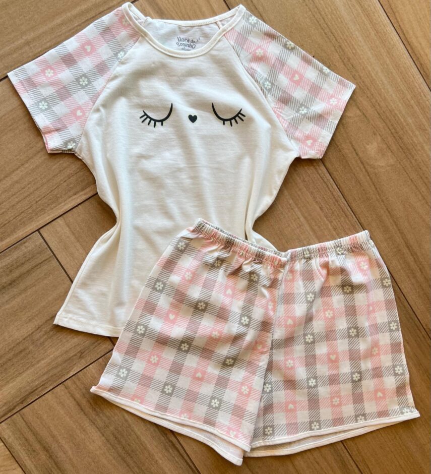 Conjunto Infantil Feminino Pijama Blusa e Short Fernanda Ramos Kids