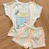 Conjunto Infantil Feminino Pijama Blusa e Short Skincare Cheklist Fernanda ramos kids