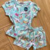 Conjunto Infantil Feminino Pijama Blusa e Short Unicórnio Fernanda Ramos Kids