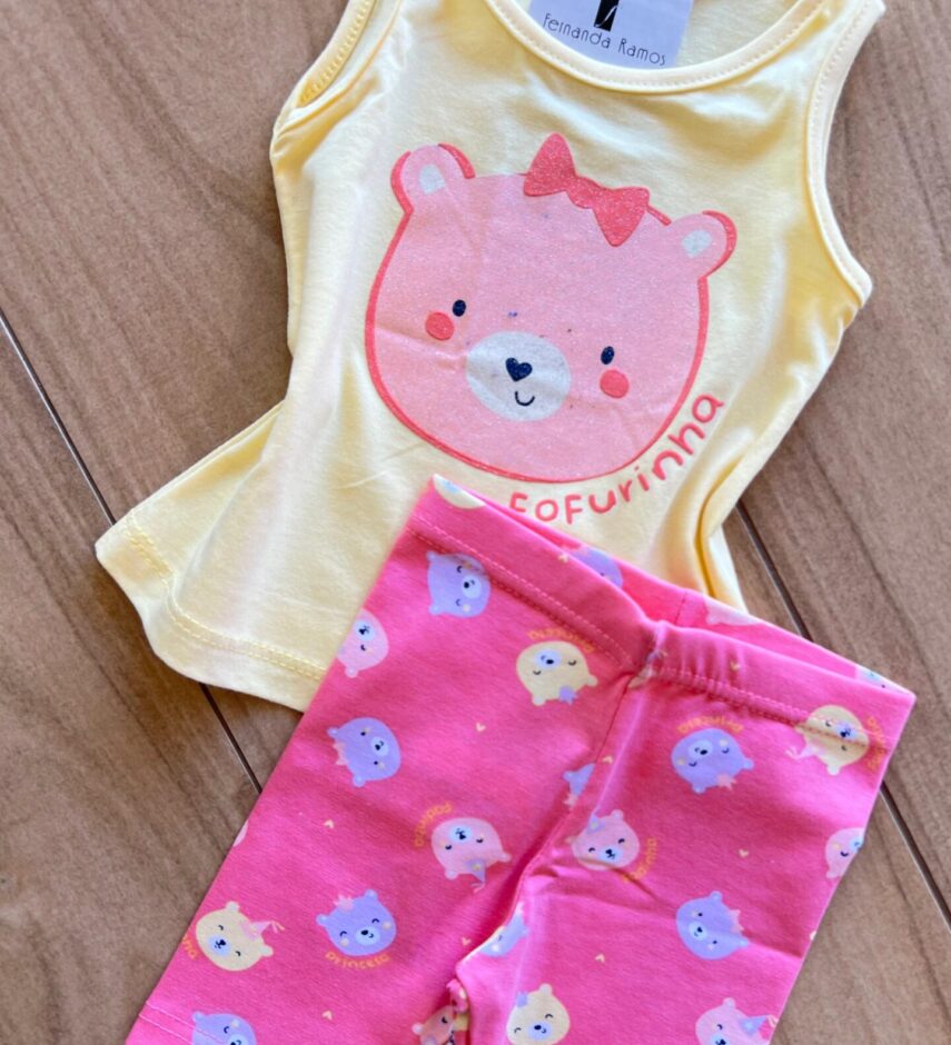 fernandaramoskids com br Conjunto Infantil Feminino Regata e Short Fofurinha 1
