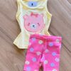 Conjunto Infantil Feminino Regata e bermuda Fofurinha Fernanda Ramos Kids