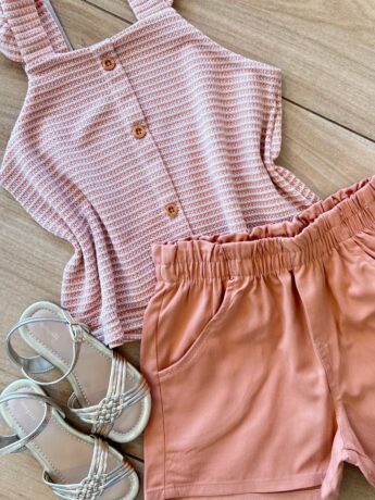 fernandaramoskids com br Conjunto Infantil Feminino Regata e Short Rose 1