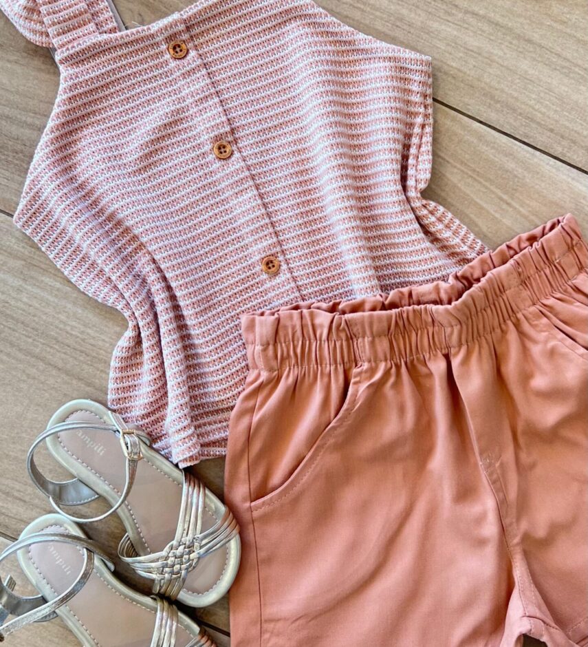 fernandaramoskids com br Conjunto Infantil Feminino Regata e Short Rose 1