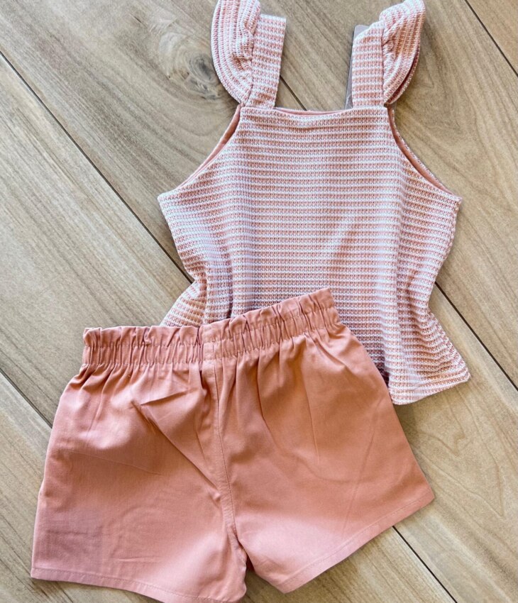 fernandaramoskids com br Conjunto Infantil Feminino Regata e Short Rose 2