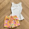 Conjunto Infantil Feminino Regata Pequenas Amigas e Short Estampado Fernanda Ramos Kids