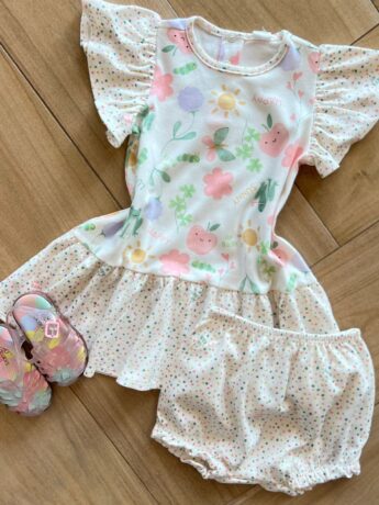 fernandaramoskids com br Conjunto Infantil Feminino Vestido e Calcinha em Suede 1