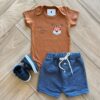 Conjunto Infantil Masculino Body Awe Some Dude e Short Fernanda Ramos Kids