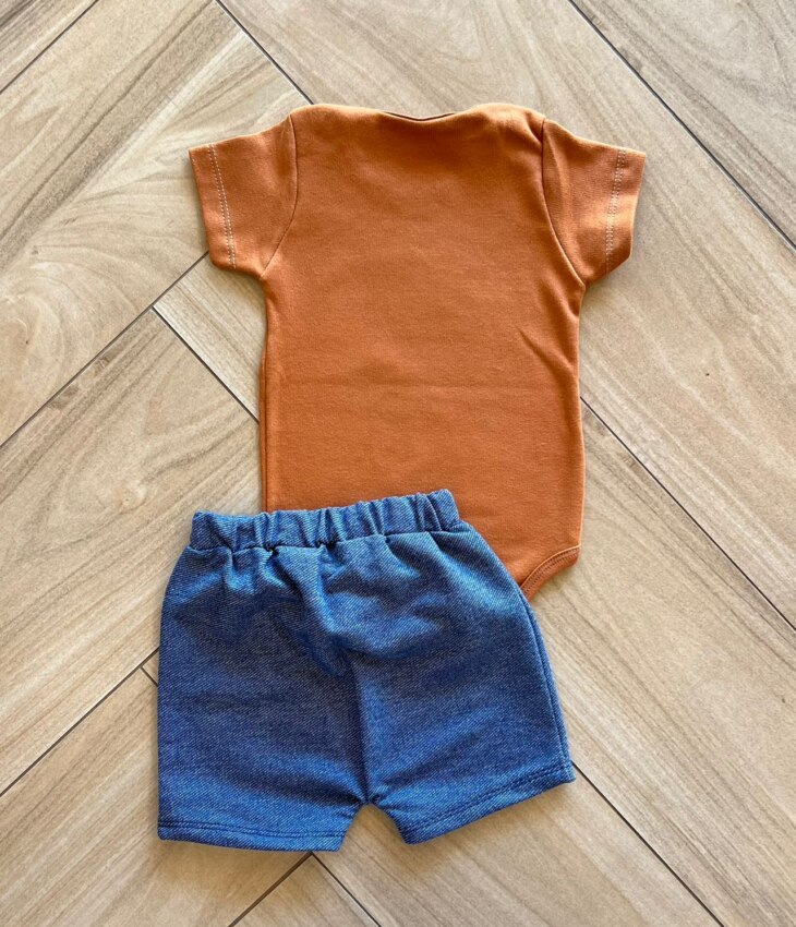fernandaramoskids com br Conjunto Infantil Masculino Body Awe Some Dude e Short2