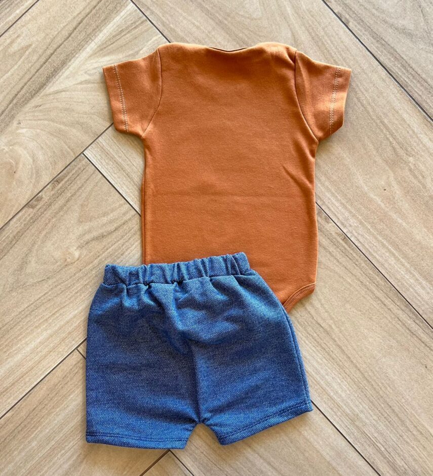 fernandaramoskids com br Conjunto Infantil Masculino Body Awe Some Dude e Short2