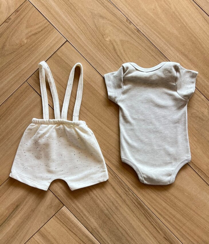 fernandaramoskids com br Conjunto Infantil Masculino Body Cinza e Jardineira Moletom Mescla 2